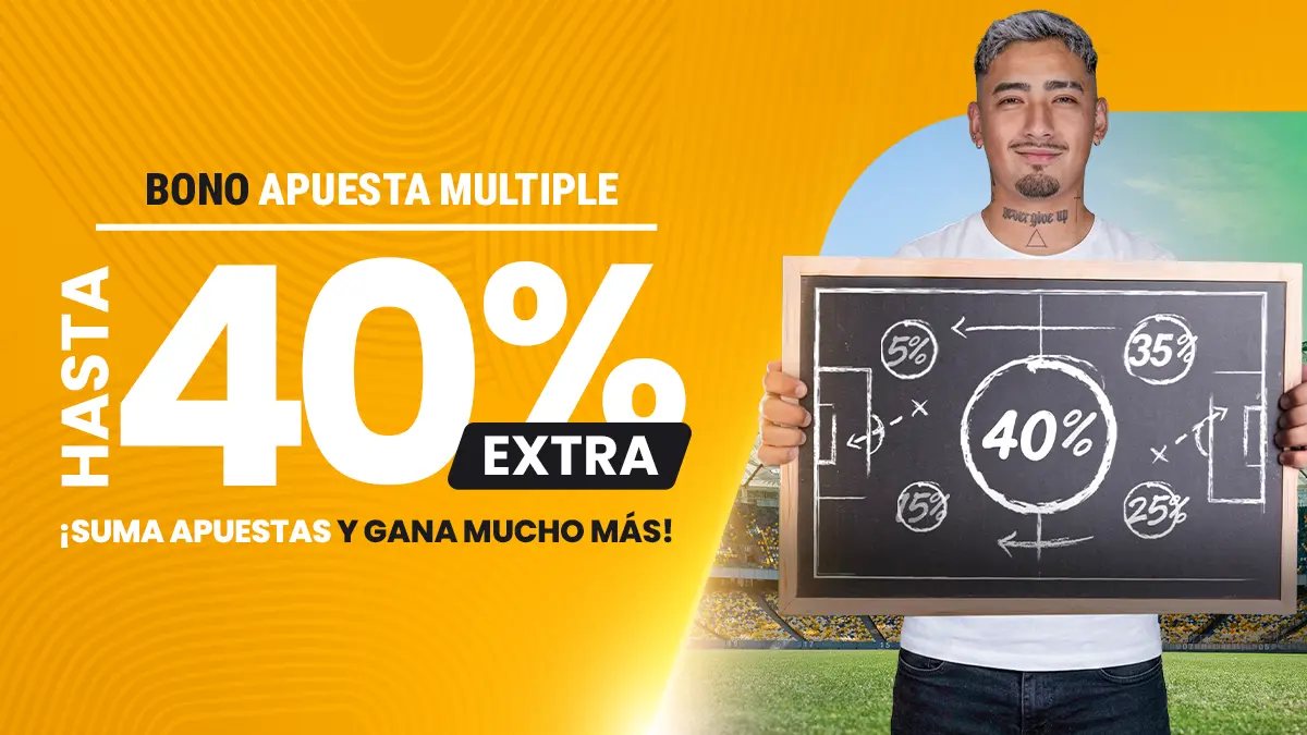 Banner de Juegalo para el Bono de Apuesta Múltiple de hasta 40% extra en combinadas