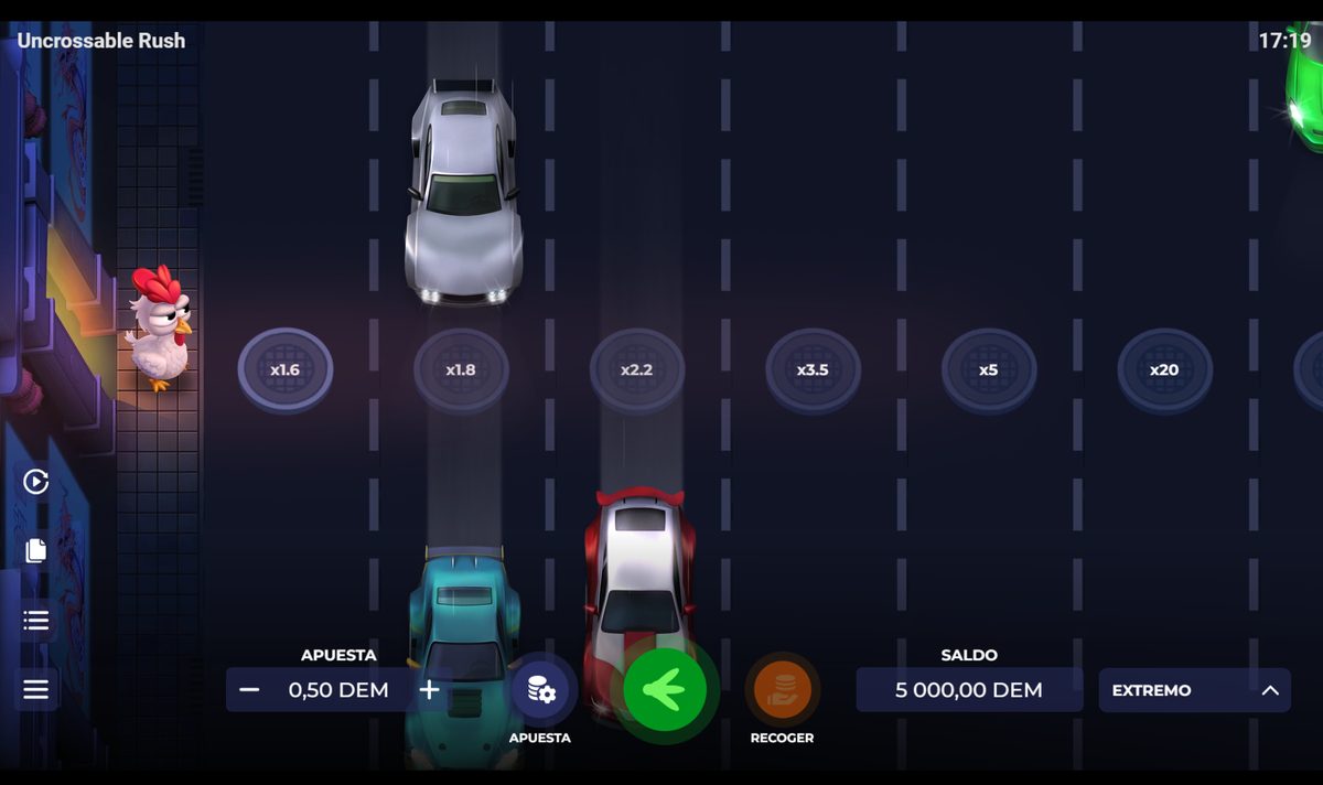 Carretera de Uncrossable Rush en nivel Extremo con coeficientes más altos por carril